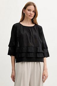 Bluzka Sisley  czarna damska 5HO1LQ08T