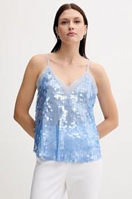 Bluzka Sisley  niebieska damska 5ZQWLH01K