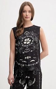 Bluzka Sisley  czarna damska 5XINLQ09A