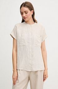 Koszula z krótkim rękawem Tommy Hilfiger  beżowa WW0WW44715