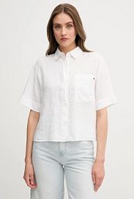 Koszula z krótkim rękawem Tommy Hilfiger  beżowa WW0WW44720