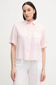 Koszula z krótkim rękawem Tommy Hilfiger  różowa WW0WW44720