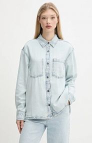 Koszula z długim rękawem Guess Jeans  niebieska W5GH0H.D5M83