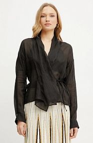 Koszula z długim rękawem Forte Forte  czarna 13891.my.shir