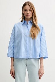 Koszula Sisley  niebieska damska 57ZBLQ09C