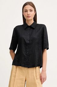 Koszula z krótkim rękawem Sisley  czarna 5BMLLQ08U