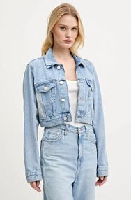 Kurtka jeansowe Moschino Jeans  niebieska damska 0503.3719