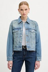 Kurtka jeansowe Calvin Klein Jeans  niebieska damska LV047B075G