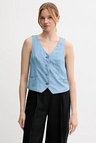 Kamizelka United Colors of Benetton  niebieska damska 2DHJDJ010