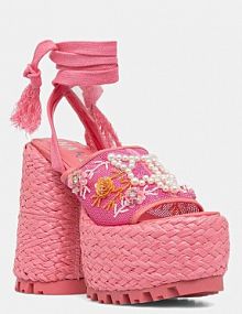 Sandały na obcasie Naked Wolfe  różowe Bluebell.Raff