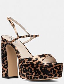 Sandały na obcasie Naked Wolfe  brązowe Fire.Satin.Le