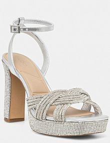 Sandały na obcasie ALDO  srebrne 13967459