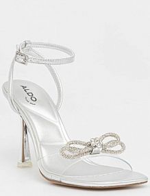 Sandały na obcasie ALDO  srebrne 13967749