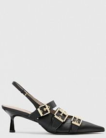 Sandały na obcasie AllSaints  czarne W001FC