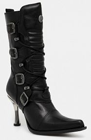 Botki na obcasie New Rock  czarne M.9373.S2