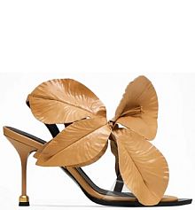 Sandały na obcasie Vanda Novak  beżowe Daisy.Camel.B