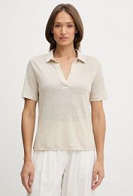 Koszulka polo United Colors of Benetton  beżowa damska 37UJD300Y