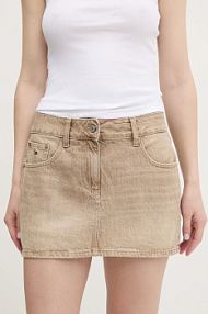 Spódnica mini Tommy Jeans  beżowa DW0DW20134