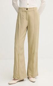 Spodnie eleganckie Sisley  zielone damskie 47ICLF06O