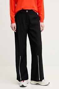 Spodnie eleganckie Sisley  czarne damskie 47ICLF06O