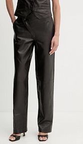 Spodnie skórzane pinko  brązowa 105091.A2JN