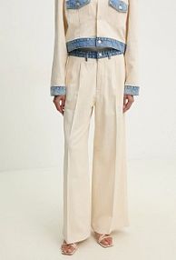 Spodnie eleganckie Moschino Jeans  beżowe damskie 0346.3717