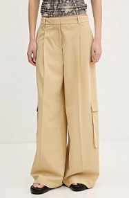 Spodnie eleganckie HUGO  beżowe damskie 50538656