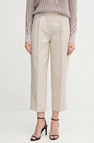 Spodnie eleganckie Tommy Hilfiger  beżowe damskie WW0WW45461