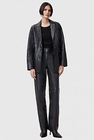 Spodnie skórzane AllSaints  czarna W031TC