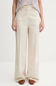 Spodnie eleganckie Sisley  beżowe damskie 45ICLF06W