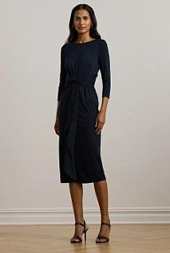 Sukienka midi Lauren Ralph Lauren  granatowa 250957698