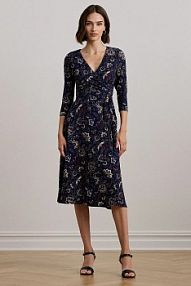 Sukienka midi Lauren Ralph Lauren  granatowa 250957701