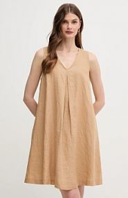 Sukienka mini United Colors of Benetton  beżowa 4AGHDV0AX