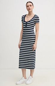 Sukienka midi Tommy Hilfiger  granatowa WW0WW43864