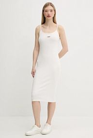 Sukienka midi Tommy Jeans  beżowa DW0DW20330