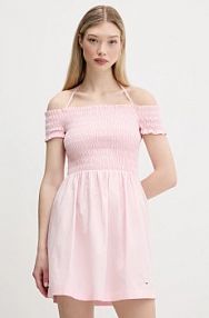 Sukienka mini Tommy Jeans  różowa DW0DW20343