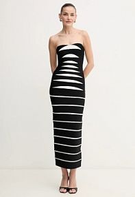 Sukienka midi Herve Leger  czarna HLT8513508