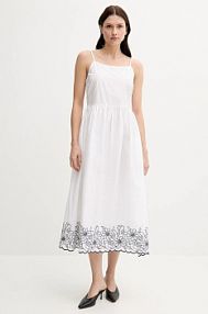 Sukienka midi United Colors of Benetton  biała 4KUSDV0B7