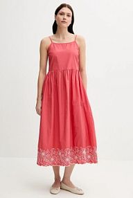 Sukienka midi United Colors of Benetton  różowa 4KUSDV0B7