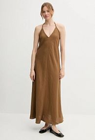 Sukienka maxi United Colors of Benetton  brązowa 4AGHDV0BF