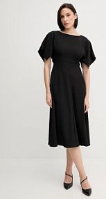 Sukienka midi Sandro Ferrone  czarna S23XBEBRANCAL