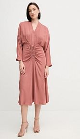 Sukienka maxi Sandro Ferrone  pomarańczowa S31XBESARAH