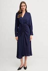 Sukienka maxi Sandro Ferrone  granatowa S31XBESARAH