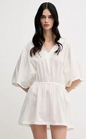 Sukienka mini United Colors of Benetton  beżowa 4OPJ5V02G