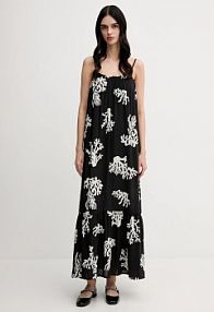 Sukienka maxi United Colors of Benetton  czarna 4VET5V02D