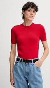 Sweter Tommy Jeans  czerwony damski DW0DW19336