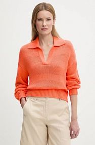 Sweter United Colors of Benetton  pomarańczowy damski 1898D3015