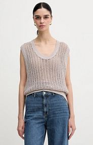 Kamizelka Sisley  beżowa damska 15PLMH00J