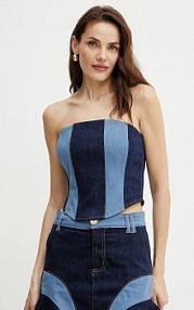 Bluzka Fracomina  niebieska damska FS25SJ5002D45