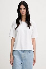 T-shirt Sisley  beżowy damski 3F1QL107K